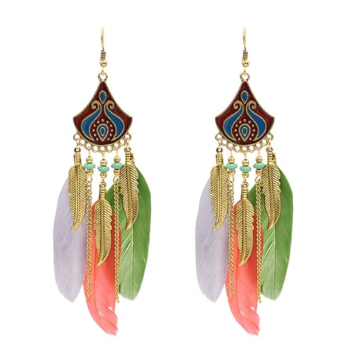 Böhmische Wassertropfen Quaste Ohrringe für Frauen Bunte Perlen baumeln Ethnischer Stil Ohrring Weibliche Mode Schmuck von Caiduoduo