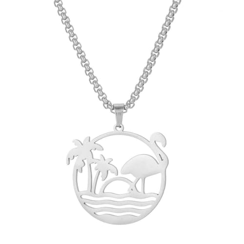 Caiduoduo 18K Edelstahl Kokospalme Halskette Hollow Island Runder Anhänger Titan Stahl Halskette Caiduoduo 18K Edelstahl Kokospalme Halskette Hollow Island Runder Anhänger Titan Stahl Halskette von Caiduoduo