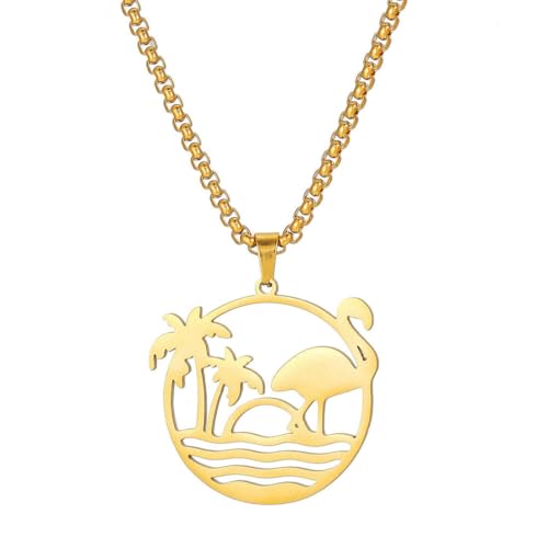Caiduoduo 18K Edelstahl Kokospalme Halskette Hollow Island Runder Anhänger Titan Stahl Halskette Caiduoduo 18K Edelstahl Kokospalme Halskette Hollow Island Runder Anhänger Titan Stahl Halskette von Caiduoduo