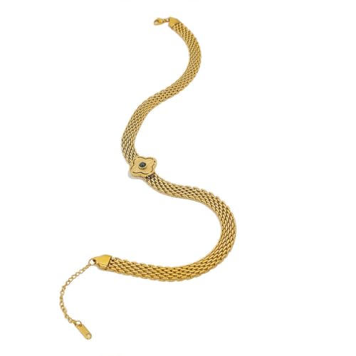 Caiduoduo Accessoires Titan Stahl Kubanisches Armband Luxus vielseitiges Armband Retro Hand Ornament Frauen von Caiduoduo