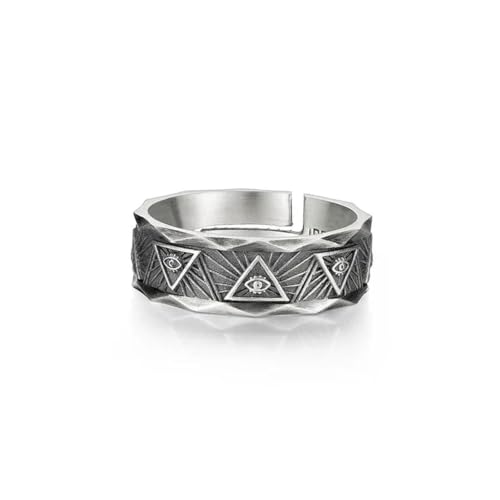 Caiduoduo Auge des Gottes Titan offener Ring passender Edelstahl-Versprechensring Freund Geschenk von Caiduoduo