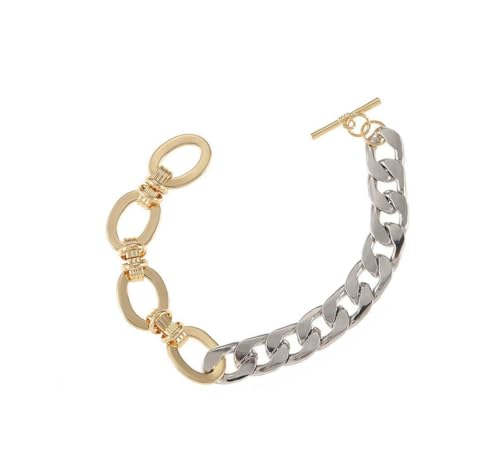 Caiduoduo Edelstahl OT Verschluss Halskette Damen Kubanische Kette große Goldkette Caiduoduo Edelstahl OT Verschluss Halskette Damen Kubanische Kette große Goldkette von Caiduoduo