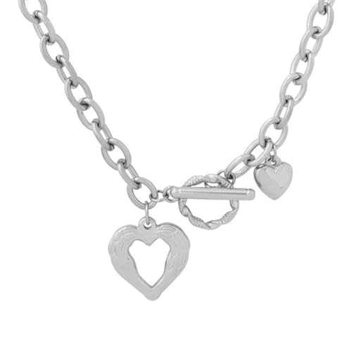 Caiduoduo Französisch kariert Pfirsich Herz OT Schnalle Liebe Halskette weibliche Schlüsselbein Kette Titan Stahl 18k Gold Schmuck Caiduoduo Französisch kariert Pfirsich Herz OT Schnalle Liebe Halskette weibliche Schlüsselbein Kette Titan Stahl 18k Gold Schmuck von Caiduoduo