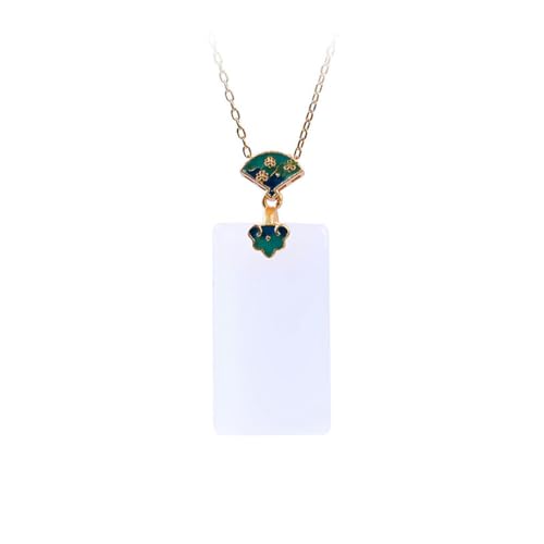 Caiduoduo Frau Schlüsselbein Kette Glückverheißende Totem Imitation Jade Anhänger Halskette Weiblich von Caiduoduo