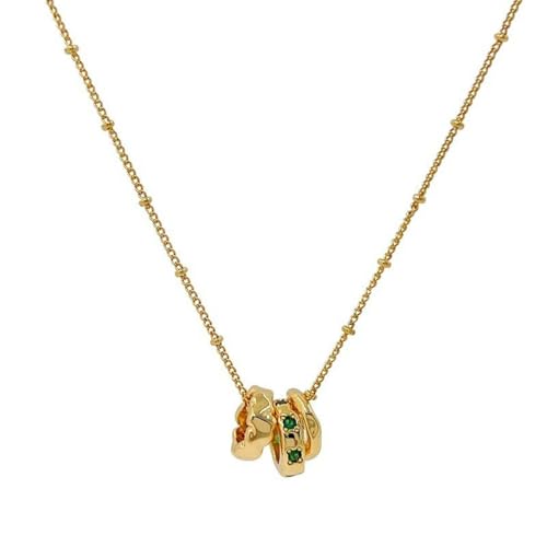 Caiduoduo Grüne Zirkon Halskette Damen Nische Luxus Schlüsselbein Kette Geometrischer Kreis Anhänger Caiduoduo Grüne Zirkon Halskette Damen Nische Luxus Schlüsselbein Kette Geometrischer Kreis Anhänger von Caiduoduo