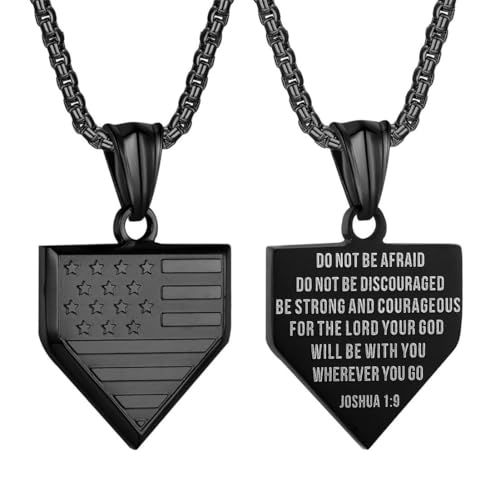 Caiduoduo Herren Baseball Inspirierende Sportarten Personalisierte Bibel Schild Anhänger Edelstahl Halskette von Caiduoduo
