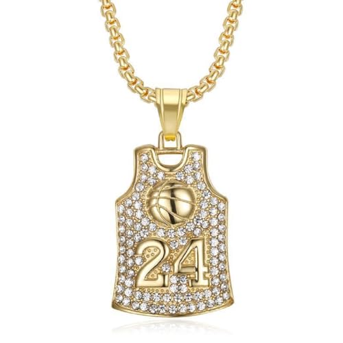 Caiduoduo Hip-Hop Nr. 24 Jersey Anhänger Halskette Geeignet für Männer und Frauen Mode CreativeJewelry Geschenkzubehör von Caiduoduo