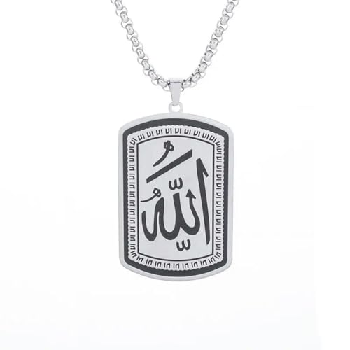 Caiduoduo Islam Koran Allah Halskette Edelstahl Bibelanhänger Frauen Männer Personalisiert Vintage Religiöser Schmuck von Caiduoduo