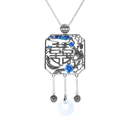 Caiduoduo Kreative Schlüsselbeinkette Chinesisches Element Amulett Quaste Halskette von Caiduoduo