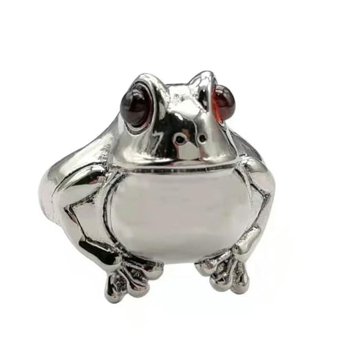 Caiduoduo Kreatives Design Tier Retro Ring Verstellbare Ringe für Frauen Schmuck Frosch Kröte Metall Wrap Ring Party Geschenk von Caiduoduo