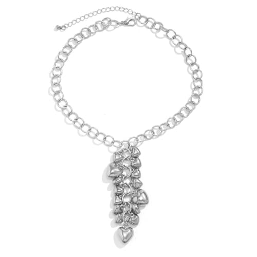 Caiduoduo Liebe Herz Charme Lange Quaste Halskette für Frauen Schmuck Halskette Halskette Choker Damen Party Hochzeit von Caiduoduo