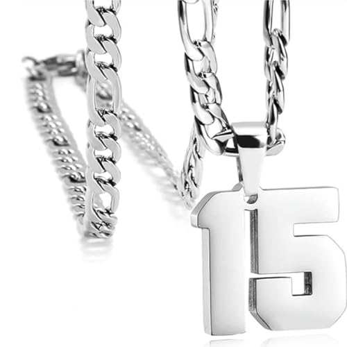Caiduoduo Männer Athlet Edelstahl Sport Nummer Halskette Baseball Basketball Fußball Mannschaft inspiriert Schmuck von Caiduoduo