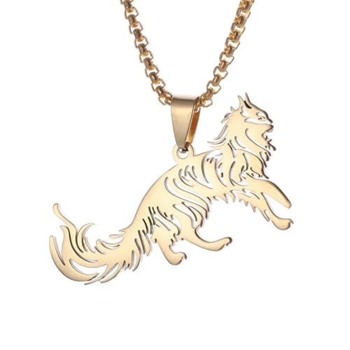 Caiduoduo Mainecoon Halskette Niedliches Haustier Maine Coon Katze Edelstahl Anhänger für Männer und Frauen Mode CharmGeschenk von Caiduoduo