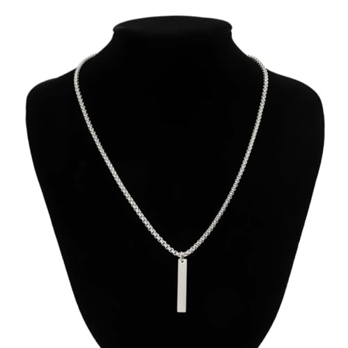 Caiduoduo Minimalistische geometrische Stick Anhänger Halskette für Männer Box Kette Choker SchmuckHalsband Street Party Boy von Caiduoduo