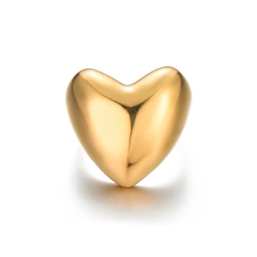 Caiduoduo Mode und einfache Herz Ring Edelstahl Kette Stylin Ring Frauen von Caiduoduo