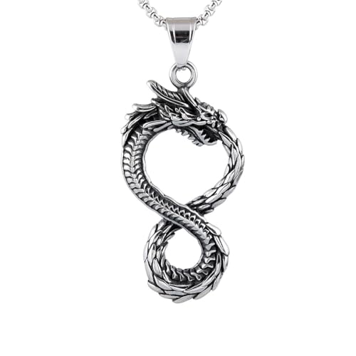 Caiduoduo Nordic Midgard Schlange Jormungandr Halskette Nordisch Pagan Ouroboros Amulett Herren- und Damenschmuck von Caiduoduo