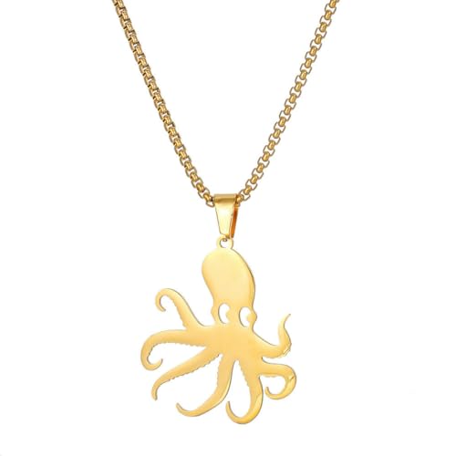 Caiduoduo Ocean Series Edelstahl 18K Halskette Oktopus Anhänger Schlüsselbein Kette Ornament Caiduoduo Ocean Series Edelstahl 18K Halskette Oktopus Anhänger Schlüsselbein Kette Ornament von Caiduoduo
