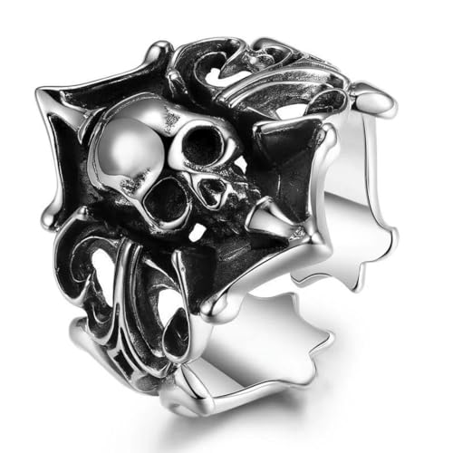 Caiduoduo Oktopus Pirat Wasser Geist Schädel Anker Edelstahl Männer Ringe Punk für männlichen Freund Schmuck Kreativität Geschenk von Caiduoduo