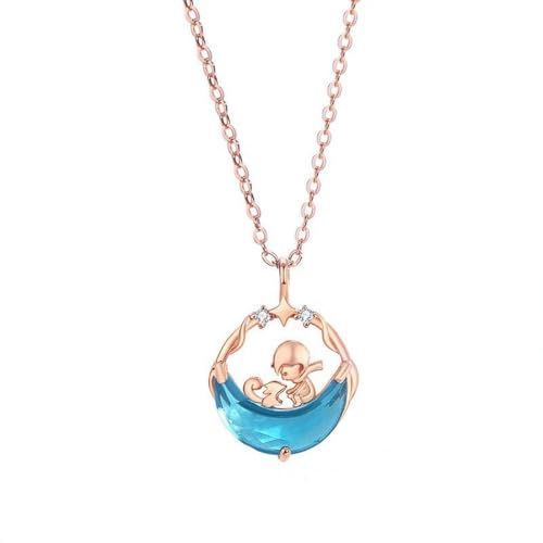 Caiduoduo Prinz und der Fuchs Halskette Damen Nische Blau Zirkon Halbmond Anhänger Mode Schlüsselbein Kette Caiduoduo Prinz und der Fuchs Halskette Damen Nische Blau Zirkon Halbmond Anhänger Mode Schlüsselbein Kette von Caiduoduo