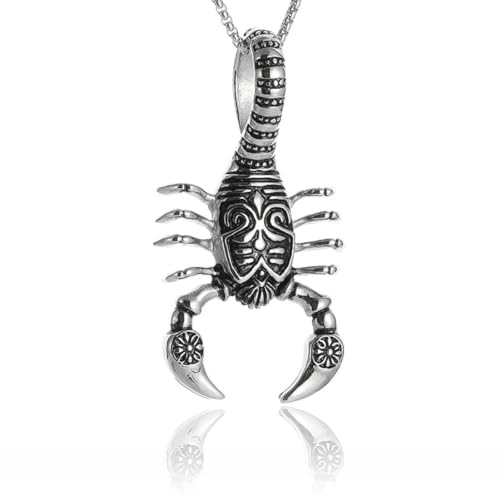 Caiduoduo Retro Punk Big Scorpion Pendant Necklace for Men Scorpio Jewelry Cosplay Clothing Matching Jewelry Gift von Caiduoduo