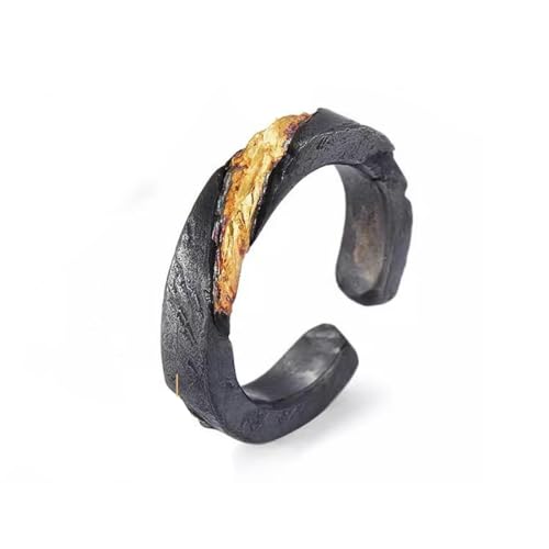 Caiduoduo Ring Männer Vintage Persönlichkeit Gold Ring handgemachter Einzelring von Caiduoduo