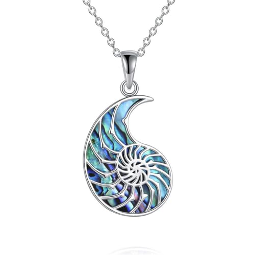 Caiduoduo Schmuck Edelstahl einfache Halskette blaue Muschel hohles Design personalisierte Halskette Anhänger von Caiduoduo