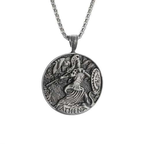 Caiduoduo Spartanischer Krieger mit Schwert und Schild Anhänger Halskette für Männer und Frauen Amulett Antike griechische Mythologie Schmuck von Caiduoduo