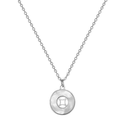 Caiduoduo Titan Stahl Perle Münze Frau Nische Design einfacher Anhänger Schlüsselbein Kette Hals Schmuck von Caiduoduo