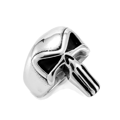 Caiduoduo Totenkopf Ring Vintage stilvoller Edelstahl Punisher Ring von Caiduoduo