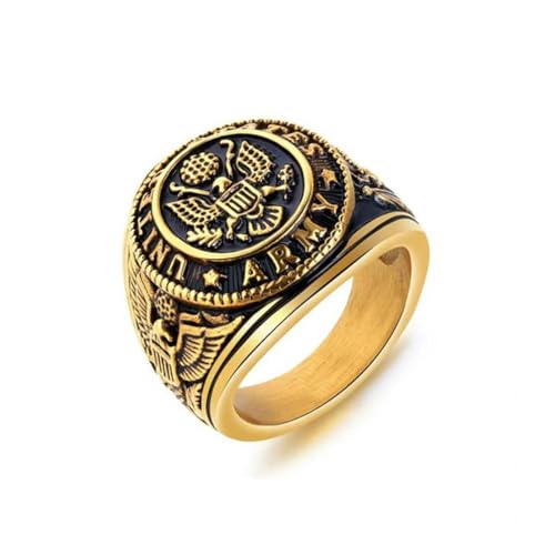 Caiduoduo Vintage Ringe für Männer Abzeichen Adler Marine Corps Edelstahl Herren Armee Ring Punk Biker Schmuck Geschenk von Caiduoduo