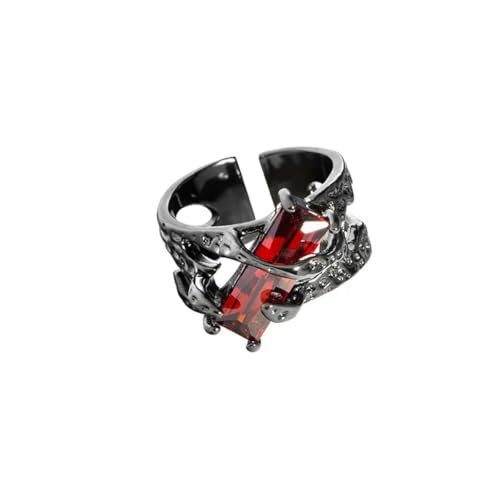 Caiduoduo Wild Mushroom Star Flower Pattern Ringe für Männer und Frauen Retro Punk Statement Paar Ring Nachtclub Hip Hop Biker Ring Geschenk von Caiduoduo