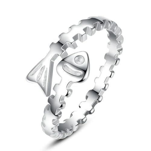 Caiduoduo Zarte Fischringe für Frauen Metallischer Stil Fingerring Statement Schmuck Exquisite modische Design-Accessoires Geschenk von Caiduoduo