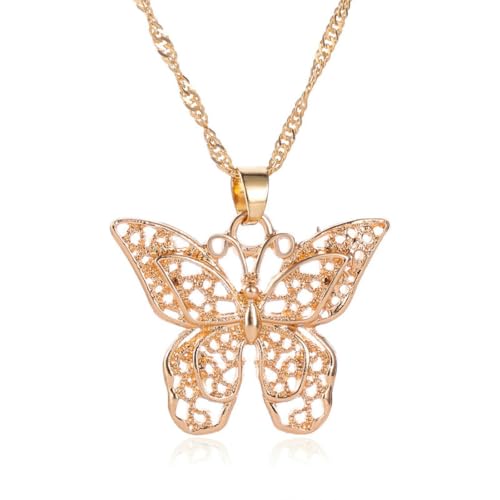 Caiduoduo hohler Metall Schmetterling Anhänger Europäischer Stil Schmetterling Schlüsselbein Kette Halskette Damen Legierung Accessoires Caiduoduo hohler Metall Schmetterling Anhänger Europäischer Stil Schmetterling Schlüsselbein Kette Halskette Damen Legierung Accessoires von Caiduoduo