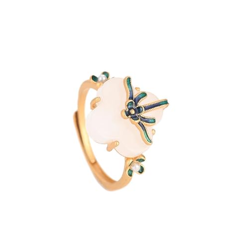 Damen Ringe Cloisonné Imitation Jade Ringe Frauen Chinesische Emaille Vintage Ringe Cheongsam Schmuck von Caiduoduo