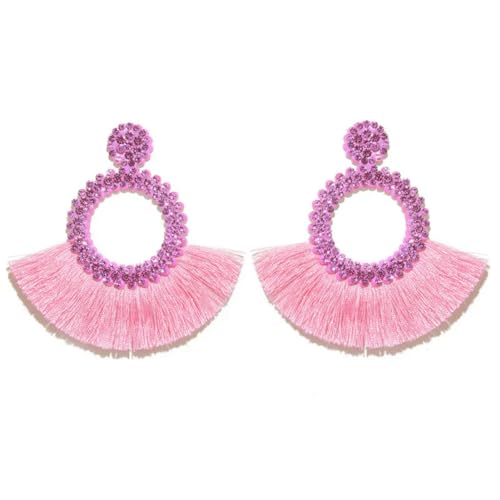 Lange rosa tropfen Quaste Ohrringe für Frauen Vintage Ethnische Hochzeit Perlen große Statement Ohrring Mode Schmuck Party von Caiduoduo