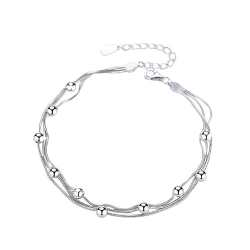 Punk Silberfarbe gebogene Metallkette Halskette mit CCB runden Perlen Charm Choker für FrauenSchmuck Kragen Party von Caiduoduo