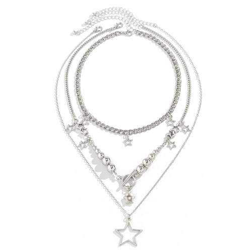 Star Charm CCB Kugel Perlen Halskette für Frauen Layered Chain Choker Schmuck Mädchen Kragen Party Geschenke von Caiduoduo