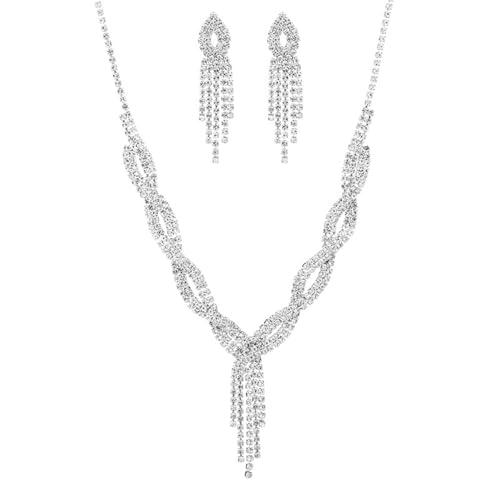 Caiguoer Colorful Fruit Silver Jewelry Set 3-teilig Braut Hochzeit Jewelry Set Damen Strass Halskette von Caiguoer