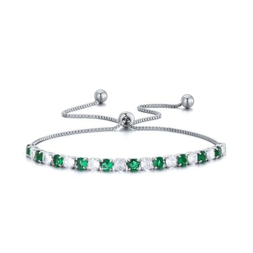 Caiguoer Silber Strass Armband verstellbar für Frauen Kristalle Armband von Caiguoer