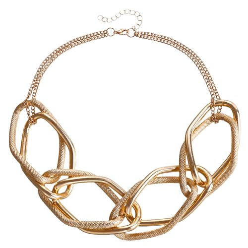 Caiguor Punk Halskette Gold Dicke Kubanische Kette Damen Halskette von Caiguoer