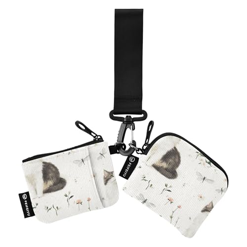 Aesthetic American Curl Cats White_4 Damen Dual Wallets Busniess Kartenhüllen Slim Portable Visitenkartenhalter mit Schlüsselanhänger für Arbeit Reisen 2 Packungen, Mehrfarbig, 4.13"(L) x 3.5"(W von Caihoyu