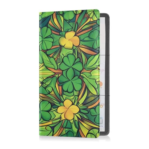 Ausweishalter aus PU-Leder für Herren und Damen, Auto-Essentials für wichtige Dokumente, Führerschein, Karten, Kleeblätter, Glücksst, Kleeblätter Lucky St, 1 size von Caihoyu