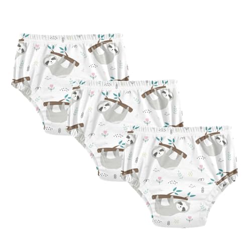 Baby Jungen Töpfchentraining Undies auslaufsicher Schlaf Boxershorts Unterwäsche Training Höschen für Kleinkind Mädchen 5T Faultier Cartoon von Caihoyu