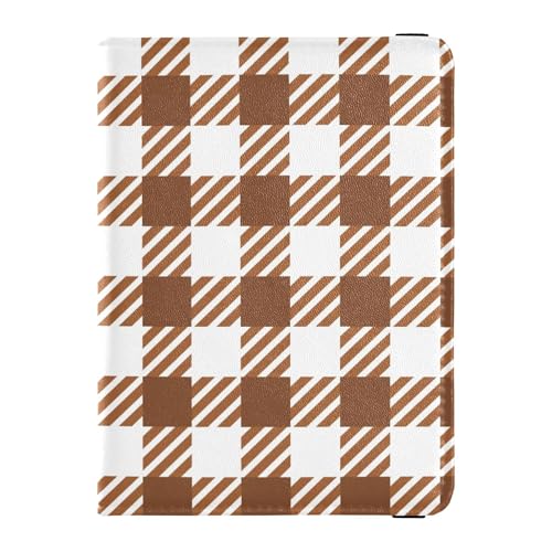 Buffalo Reisepass- und Impfkarten-Etui, kariert, kariert, Leder, Reisedokumente, Brieftasche, Reisepasshülle, für Damen und Herren, wasserdicht, Mehrfarbig, 1 size, Casual von Caihoyu