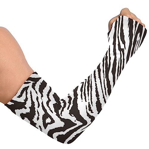Caihoyu Gartenarbeit Armstulpen für Frauen Eisseide Armstulpen mit Daumenloch Bauernhof Sonnenschutz Arm Kühlung Cover Ärmel Wiederholung Muster Tiger Zebra Tierdruck, Mehrfarbig, Einheitsgröße von Caihoyu