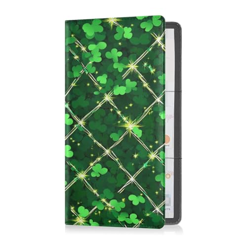 Caihoyu Leder Auto Zulassung und Versicherungshalter Herren Damen Dokumententasche für Ausweis, Führerschein, Schlüssel Kontaktinformationskarten St.Patrick's Clover, St.Patrick's Clover, 1 size von Caihoyu