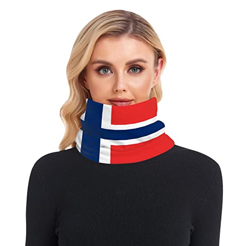 Caihoyu Winter Halswärmer für Damen und Herren Fleece Kaltwetter Halstücher Ski Schlauchschal Dicke Winddichte Schals Norwegen Nationalflagge, Mehrfarbig, Einheitsgröße von Caihoyu