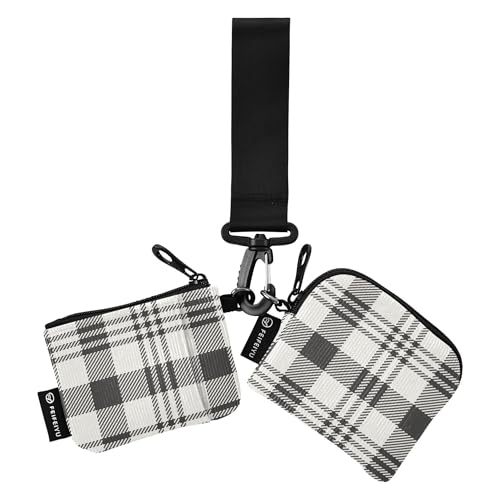 Damen Geldbörsen Kartenetuis Minimalistisches Visitenkartenetui Geld Organizer mit Schlüsselanhänger für Damen Mädchen 2 Stück, Plaid Buffalo, 4.13"(L) x 3.5"(W), Reisezubehör von Caihoyu