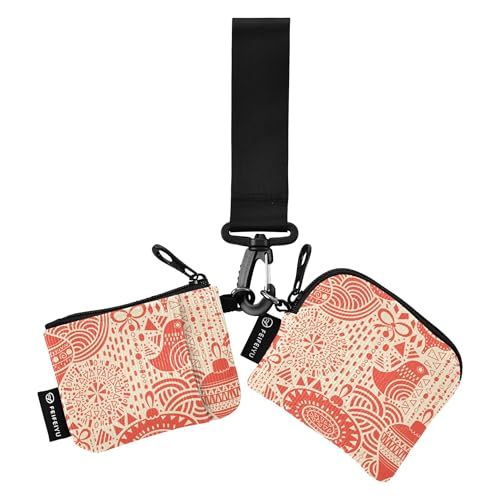 Damen Kartenetuis Kleingeldhalter Minimalistische Kreditkartenetui mit Schlüsselanhänger für Männer Frauen 2 Packungen, Frohe Weihnachten, 4.13"(L) x 3.5"(W), Reisezubehör von Caihoyu