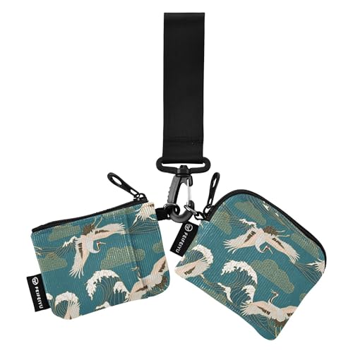Damen Kleingeldbörse Kartenetui, klein, tragbar, Reißverschluss, Münzgeldbörse mit Reißverschlussfach für Arbeit, Reisen, 2 Stück, Farbe 7, 4.13"(L) x 3.5"(W), Reisezubehör von Caihoyu
